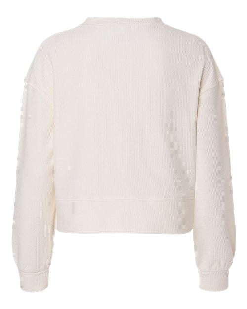 Women's Ribbed Knit Cropped Boxy Crew - Natural