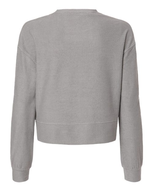 Women's Ribbed Knit Cropped Boxy Crew - Oxford