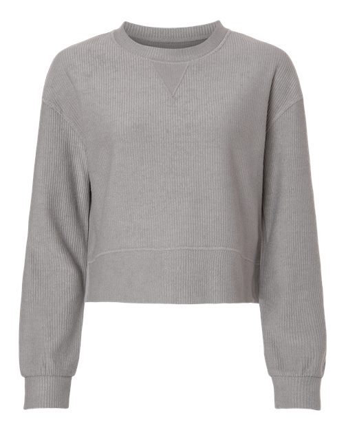 Women's Ribbed Knit Cropped Boxy Crew - Oxford