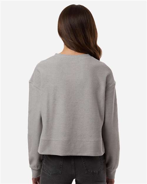Women's Ribbed Knit Cropped Boxy Crew - Oxford