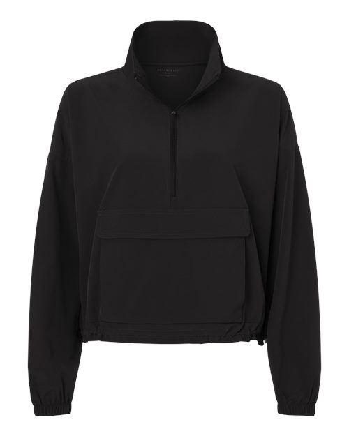 Women's Stretch Woven Quarter-Zip Pullover - Black