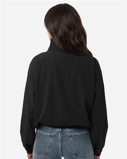Women's Stretch Woven Quarter-Zip Pullover - Black