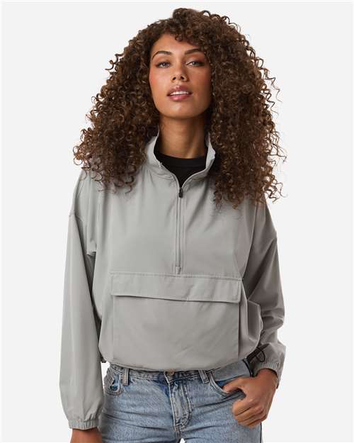 Women's Stretch Woven Quarter-Zip Pullover - Oxford