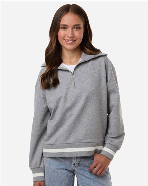 Women's Heritage Prep Quarter-Zip Pullover - Athletic Heather/ Vanilla