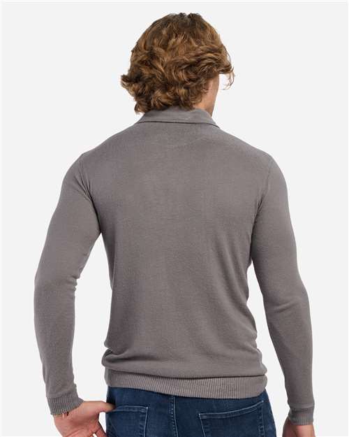 Men's Cuddle Sweater Polo - Meditation Grey