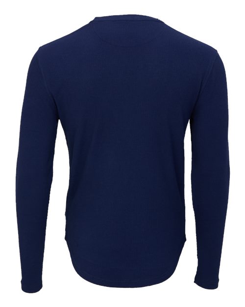Men's Waffle Knit Long Sleeve T-Shirt - Navy