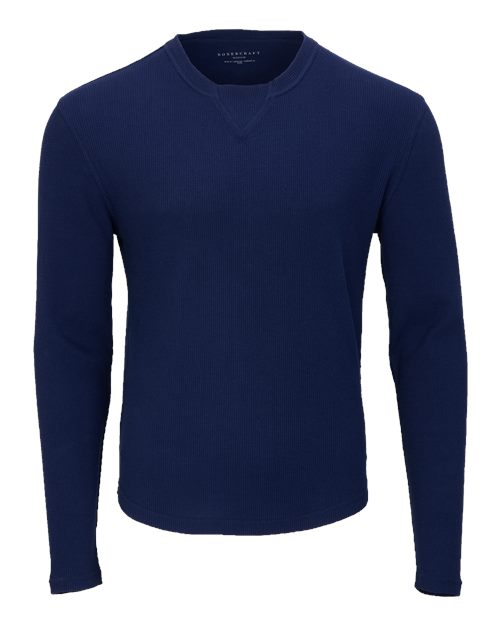Men's Waffle Knit Long Sleeve T-Shirt - Navy