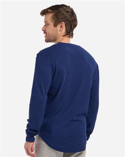 Men's Waffle Knit Long Sleeve T-Shirt - Navy