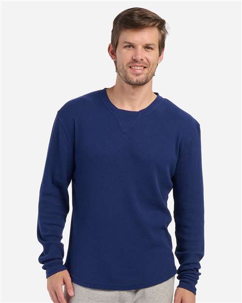 Men's Waffle Knit Long Sleeve T-Shirt - Navy