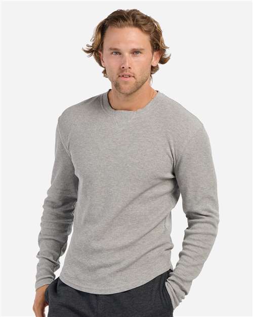Men's Waffle Knit Long Sleeve T-Shirt - Oxford Heather