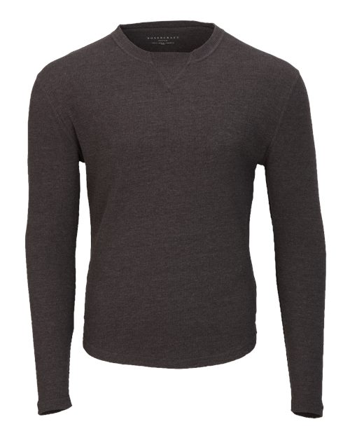 Men's Waffle Knit Long Sleeve T-Shirt - Charcoal Heather