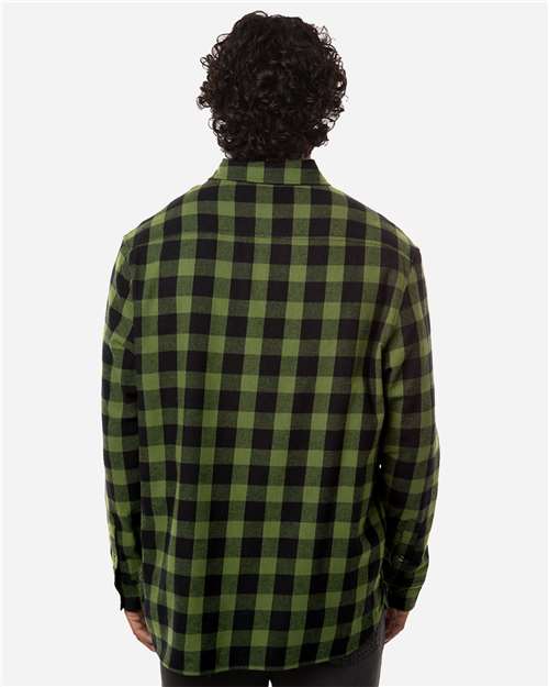 Men's Flannel Button Down Shirt - Army/ Black Buffalo