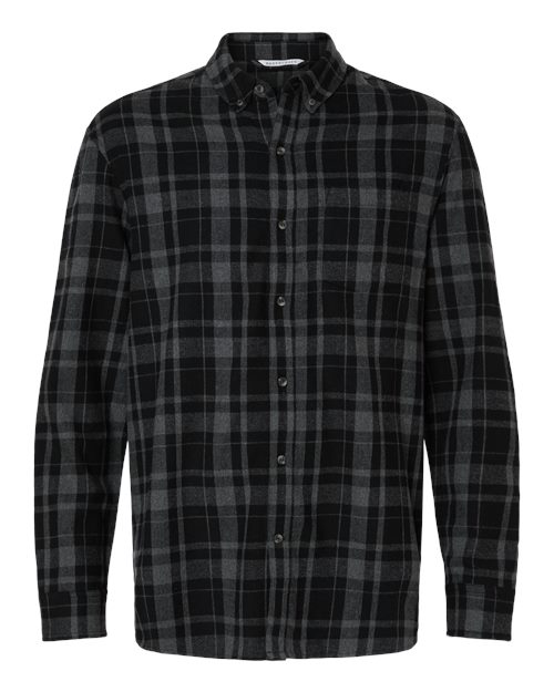 Men's Flannel Button Down Shirt - Black Jordan Plaid