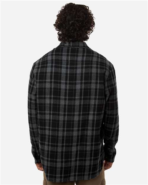 Men's Flannel Button Down Shirt - Black Jordan Plaid