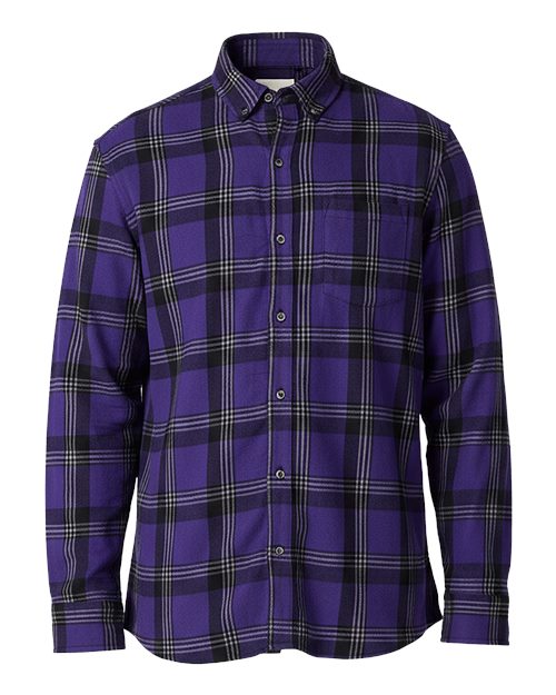 Men's Flannel Button Down Shirt - Purple Mcintosh Plaid