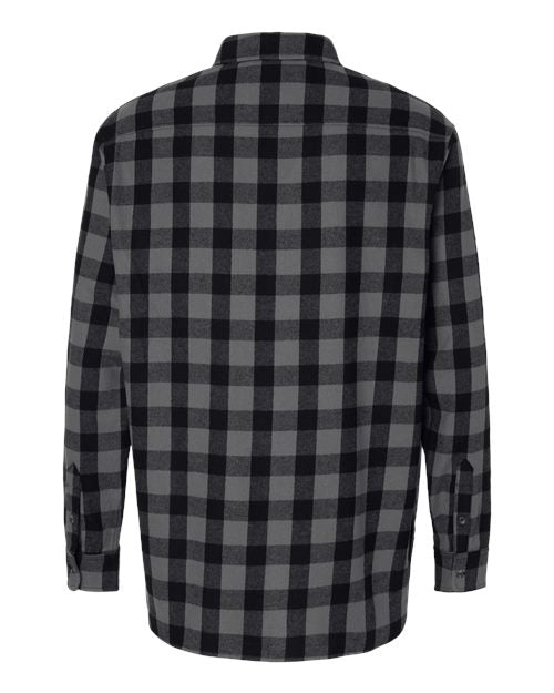 Men's Flannel Button Down Shirt - Charcoal/ Black Buffalo