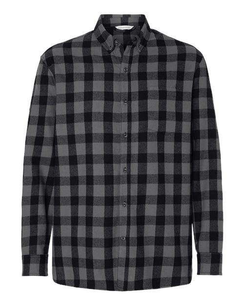Men's Flannel Button Down Shirt - Charcoal/ Black Buffalo