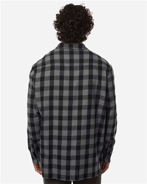 Men's Flannel Button Down Shirt - Charcoal/ Black Buffalo