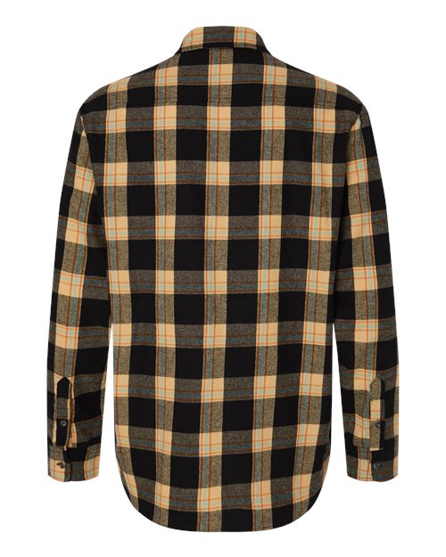 Men's Flannel Button Down Shirt - Dark Khaki Plaid