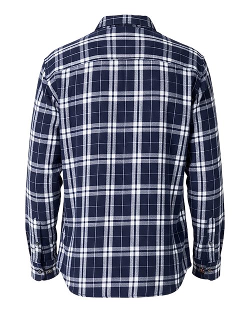 Men's Flannel Button Down Shirt - Navy/ Silver Plaid