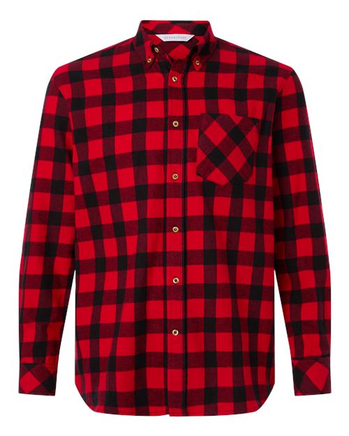 Men's Flannel Button Down Shirt - Red/ Black Buffalo