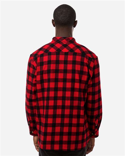 Men's Flannel Button Down Shirt - Red/ Black Buffalo