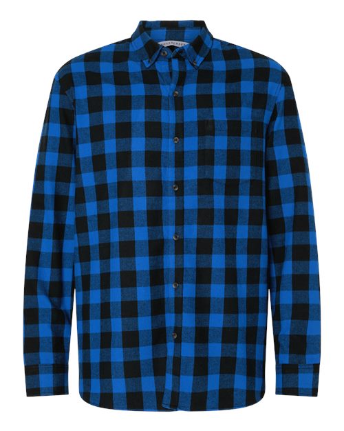 Men's Flannel Button Down Shirt - Royal/ Black Buffalo