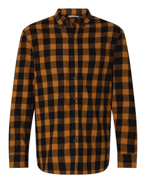 Men's Flannel Button Down Shirt - Tobacco/ Black Buffalo