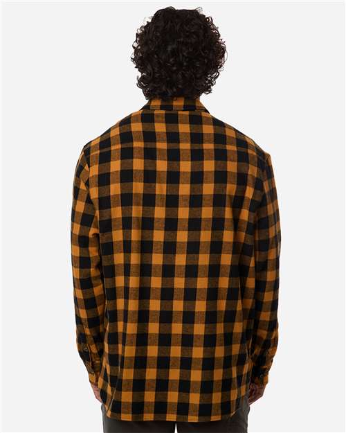 Men's Flannel Button Down Shirt - Tobacco/ Black Buffalo