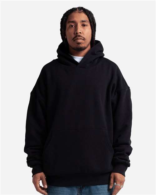 Unisex Garment-Dyed Double Layer Reversible Hooded Sweatshirt - Black