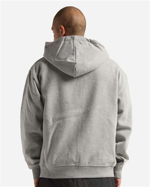 Unisex Essential Super Heavyweight Full-Zip Hooded Sweatshirt - Heather Grey