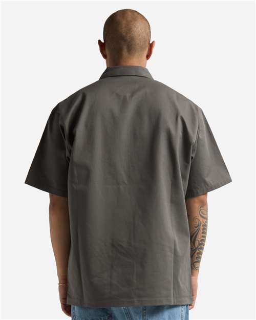Unisex Work Heavyweight Quarter-Zip Short Sleeve Shirt - Grey