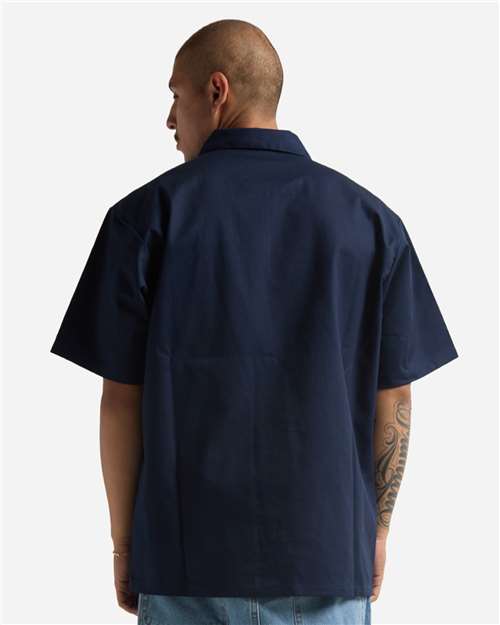 Unisex Work Heavyweight Quarter-Zip Short Sleeve Shirt - Navy