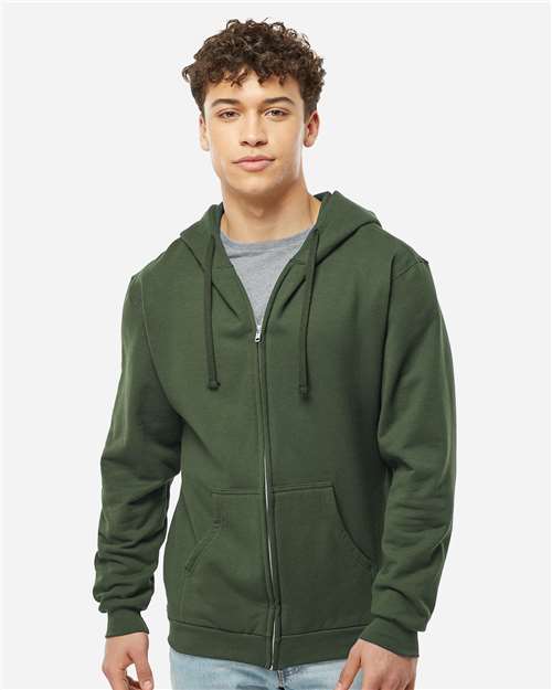 Unisex Full-Zip Hooded Sweatshirt - Military Green