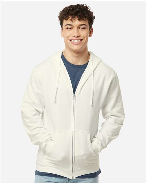 Unisex Full-Zip Hooded Sweatshirt - Natural