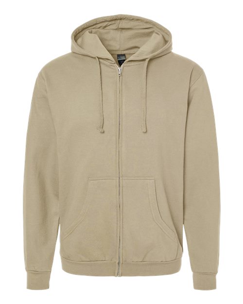 Unisex Full-Zip Hooded Sweatshirt - Sand