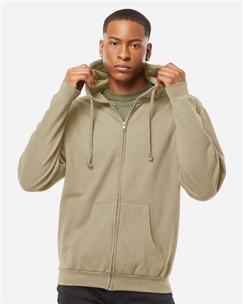 Unisex Full-Zip Hooded Sweatshirt - Sand