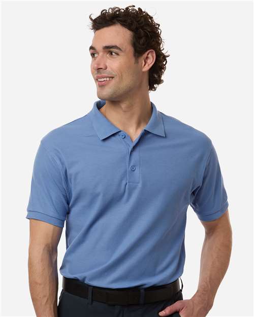 Men's Pique Polo - Heather Royal