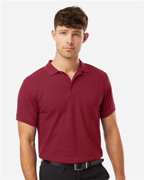 Men's Pique Polo - Cardinal
