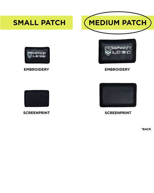 Medium Blank Black Patch - Qty 10 - Black