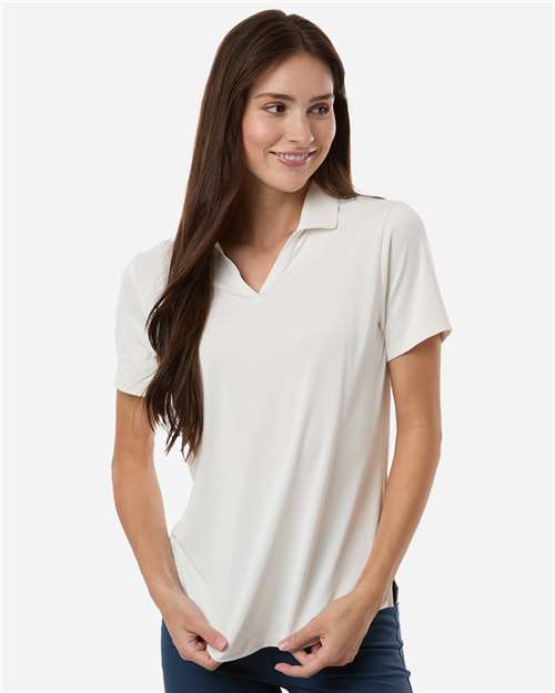 Womens Icon Heather Polo - Warm White Heather
