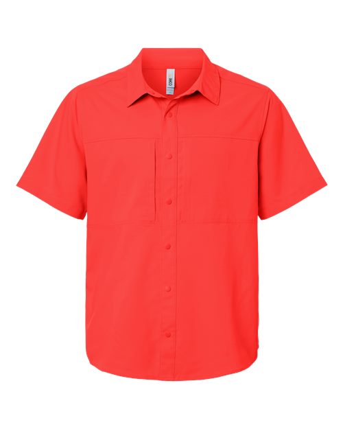 Men's UltraUVP Shoreline Short Sleeve Staff Shirt - Marina Red