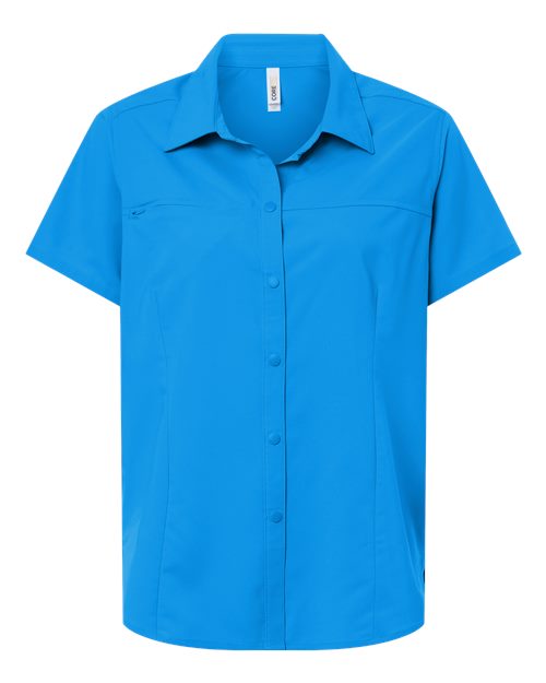 Women's UltraUVP Shoreline Short Sleeve Staff Shirt - Electric Blue