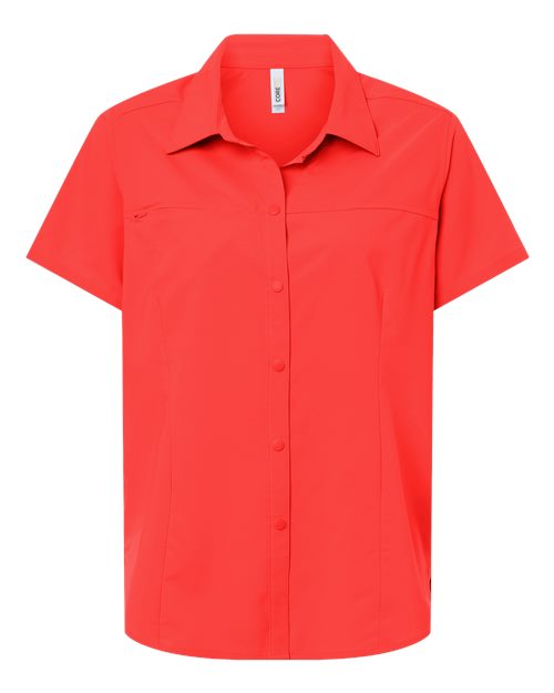 Women's UltraUVP Shoreline Short Sleeve Staff Shirt - Marina Red