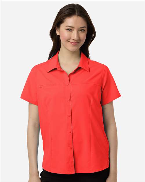 Women's UltraUVP Shoreline Short Sleeve Staff Shirt - Marina Red