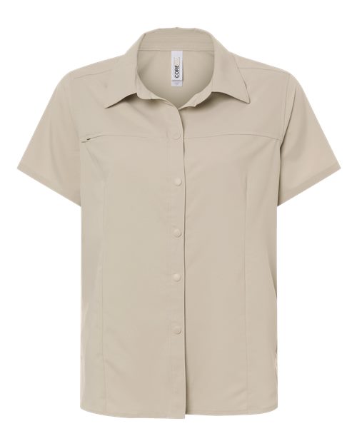Women's UltraUVP Shoreline Short Sleeve Staff Shirt - Stone