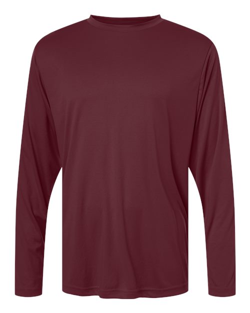 Unisex Capital Long Sleeve Performance T-Shirt - Burgundy