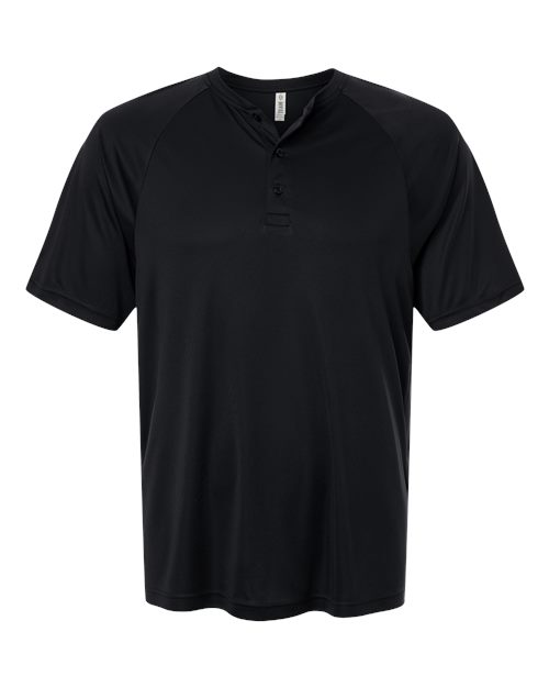 Men's Zone Performance Henley - Black