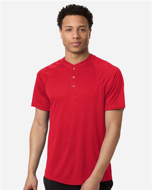 Men's Zone Performance Henley - Sport Red