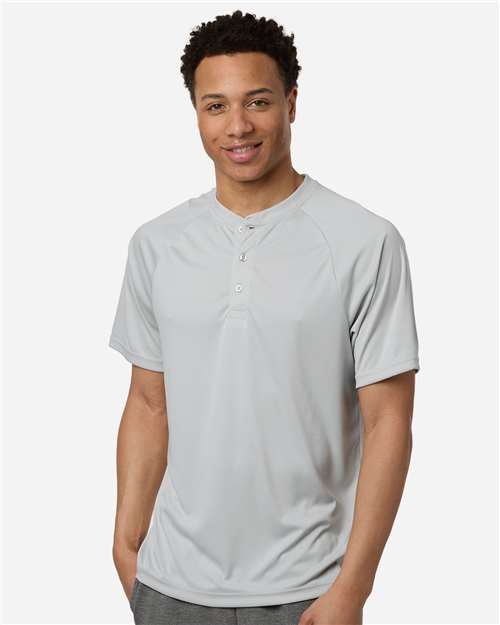 Men's Zone Performance Henley - Sport Silver